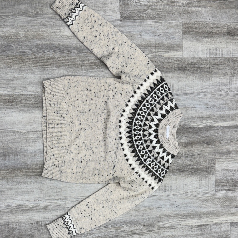 Dear John Cream and Black Knit Sweater